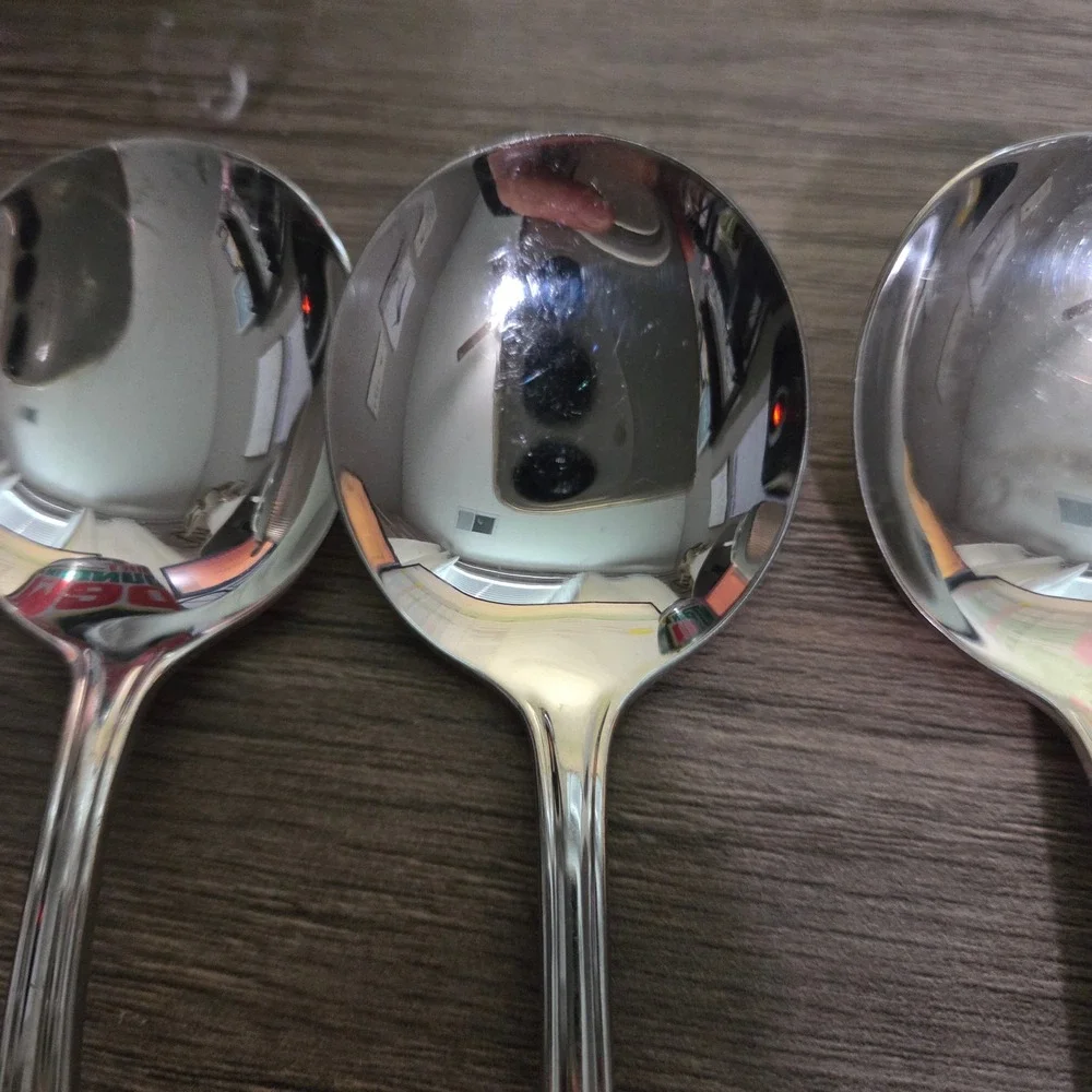 Wallace Casino 18/10 China Soup Spoons Set of 3 Silver‎ Tone Stainless Steel